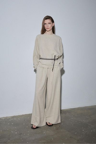Suud Collection Δερμάτινη ζώνη με σχοινί Bitter Brown Lior