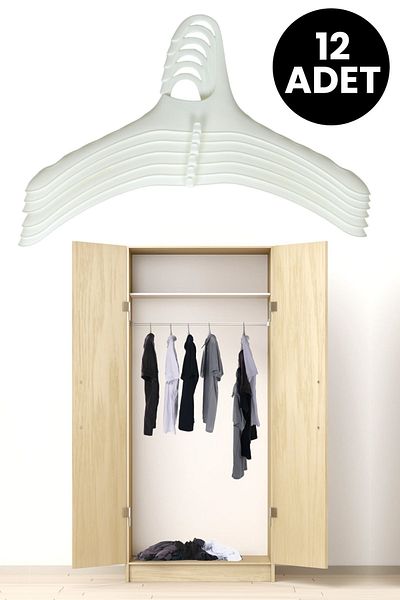 Perilla White 12 Pieces - Nesting Portable Closet and Clothing Hanger Clothes