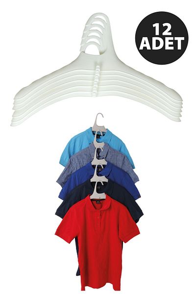 Perilla White 12 Pieces - Nesting Portable Closet and Clothing Hanger Clothes