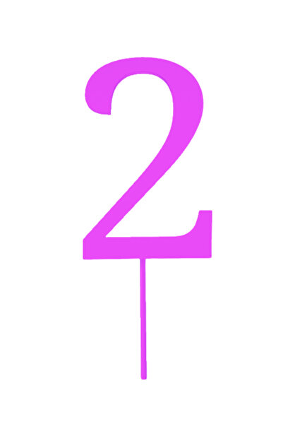 OEM Topper tort, "2", zi de nastere,150 X 61 mm mov deschis