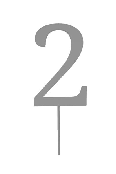 OEM Topper tort, "2", zi de nastere,150 X 61 mm argintiu