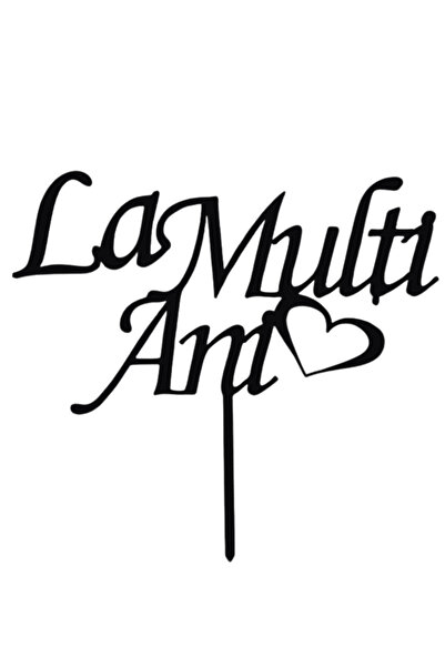 OEM Topper tort, "LA MULTI ANI", zi de nastere, 14 x 15, 5 cm negru