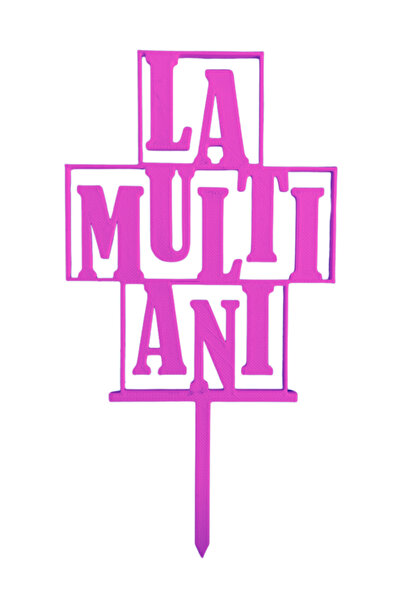 OEM Topper tort, "LA MULTI ANI", zi de nastere, 17, 9 x 9, 5 cm mov deschis