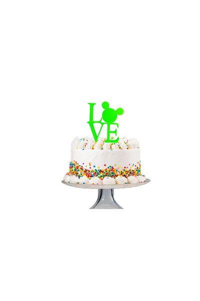 OEM Cake topper decoration, "LOVE", the magic of love Mickey Mouse model, 10 x 9 cm green