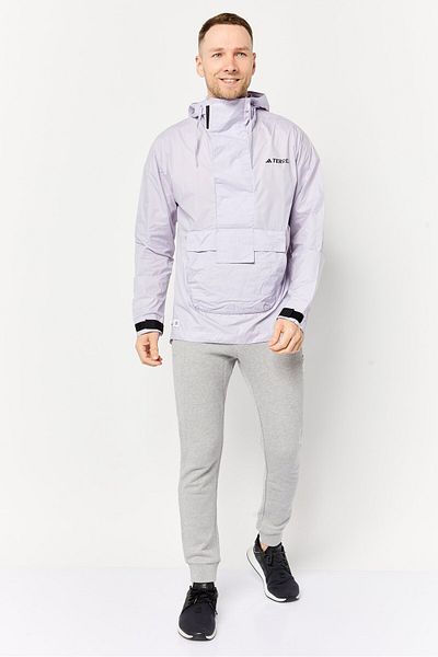 adidas Men Regular Fit Hiking Windbreaker Jacket, Light Purple