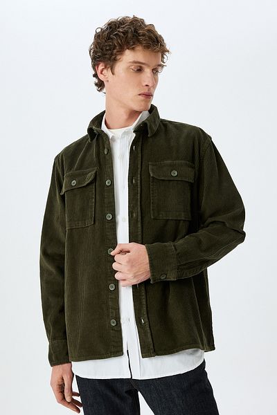 Koton Мъжка риза в цвят каки (код на модела: 5Wam50004Hw854)