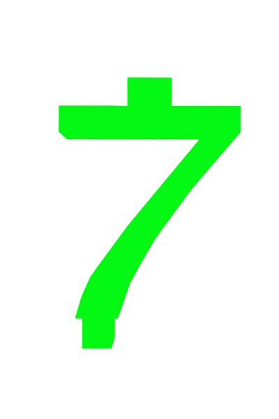 OEM Candle holder cake topper, "7", anniversary, 100 X 68 mm green