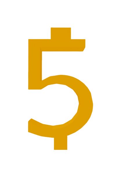 OEM Candle holder cake topper, "5", birthday, 100 X 54 mm gold