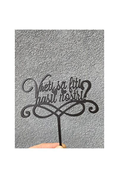 OEM Decoratiune topper tort "Vreti sa fiti nasii nostri", negru 20 x 19.5 cm