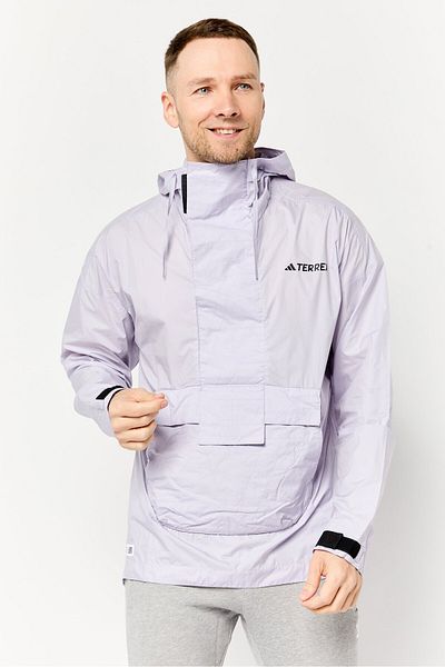 adidas Men Regular Fit Hiking Windbreaker Jacket, Light Purple