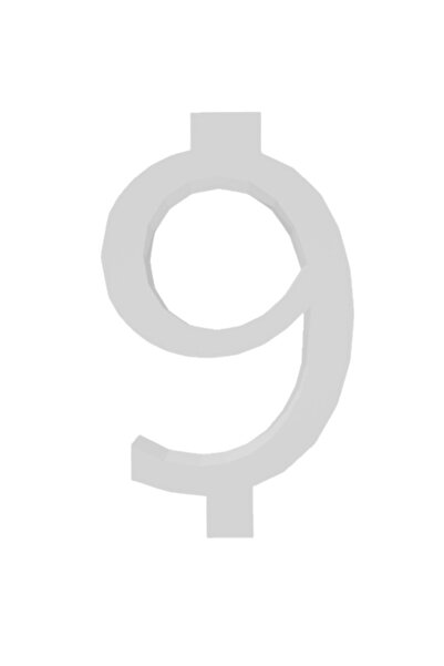 OEM Topper tort tip suport lumanare, "9", zi de nastere,100 X 60 mm alb ivory