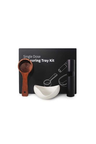 INVEIN Coffee Weighing Tool Set - Coffee Saucer, Water Sprayer, 10g Coffee Measuring Spoon - White