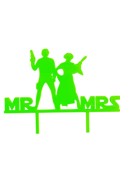 OEM Decoratiune topper tort, "MR AND MRS" galactic love model STAR WARS, 16 x...