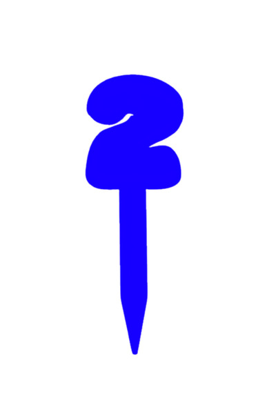 OEM Topper tort, "2", zi de nastere, aniversare,150 X 53 mm albastru