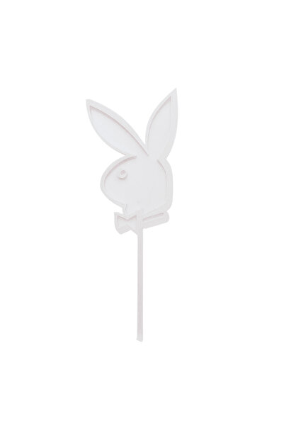 OEM Decoratiune topper tort, "IEPURASUL PLAYBOY", bunny, 19 x 7 cm alb ivory