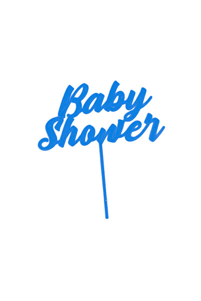 OEM Decoratiune topper tort Baby Shower, petrecere bebelusi, Albastru, 17 cm