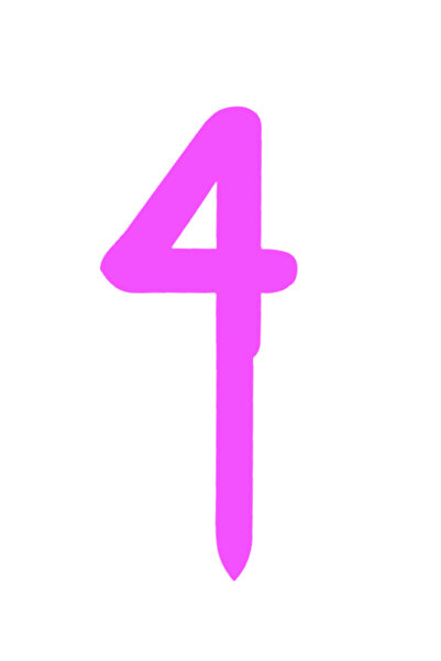 OEM Topper tort, "4", happy anniversary,150 X 63 mm mov deschis