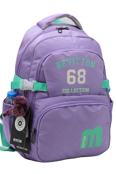 Bevitton Special Water Repellent Fabric Unisex Lilac-Green School Backpack 34500