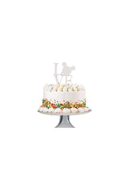 OEM Cake topper decoration, "LOVE", the magic of love Mickey Mouse model, 10 x 9 cm ivory white