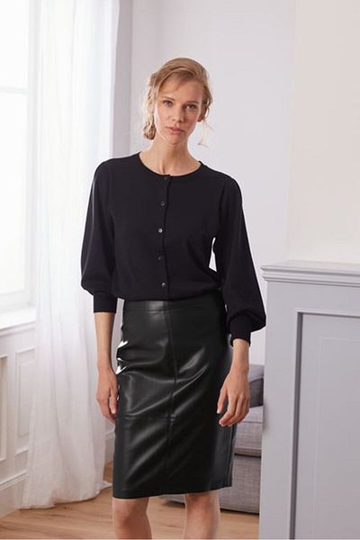 Tchibo Women Solid Pencil Skirt, Black