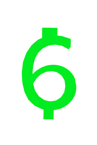 OEM Topper tort tip suport lumanare, "6", zi de nastere,100 X 60 mm verde