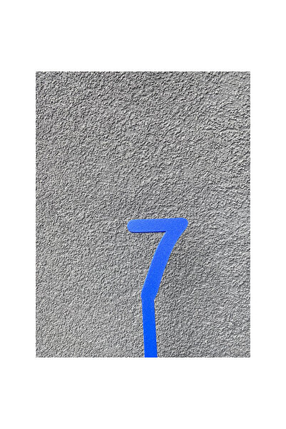 OEM Topper tort, "7", happy anniversary,150 X 64 mm albastru