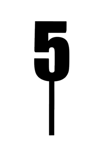 OEM Topper tort, "5", happy birthday,100 X 31 mm negru