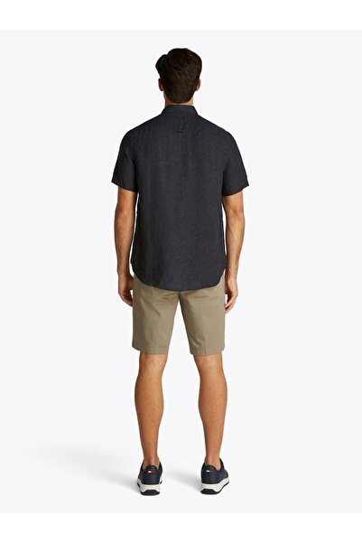 Tommy Hilfiger Erkek PIGMENT DYED LINEN RF SHIRT S/S Gömlek