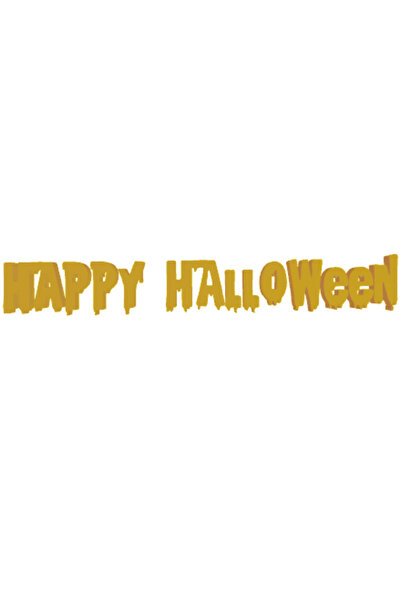 OEM Decoratiune "HAPPY HALOWEEN" litere rebele 19 x 3 cm auriu