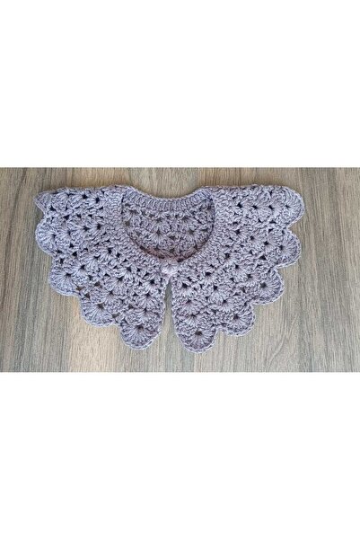 NGA's Kahverengi El İşi Örgü Kız Çocuk Bebek Yakalık Hediyelik Bayramlık 0-4 yaş- Toka Hediyeli