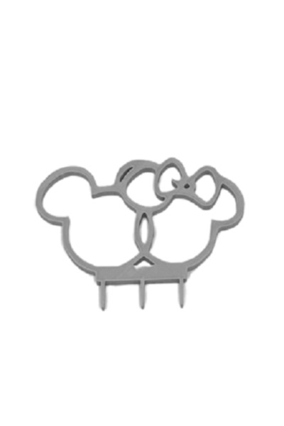 OEM Decoratiune topper tort copii, Mickey&Minnie, argintiu 11 x 15 cm