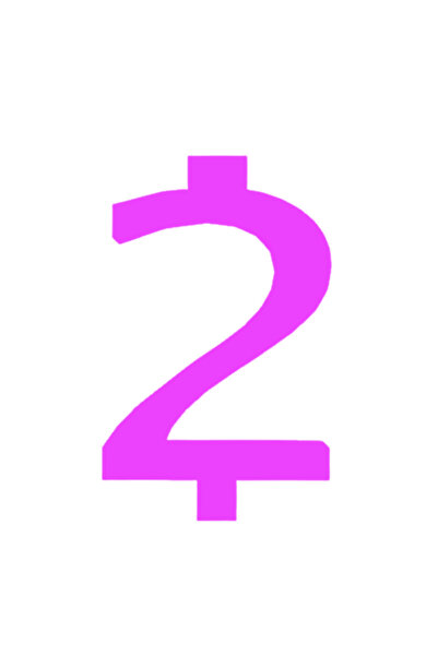 OEM Topper tort tip suport lumanare, "2", zi de nastere,100 X 63 mm mov deschis