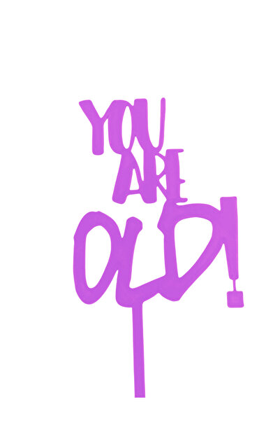 OEM Decoratiune topper tort "You are old", 9 x 15 cm, Mov deschis