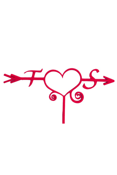 OEM Decoratiune topper tort, "INITIALE T SI S" unirea initialelor in iubire, ...