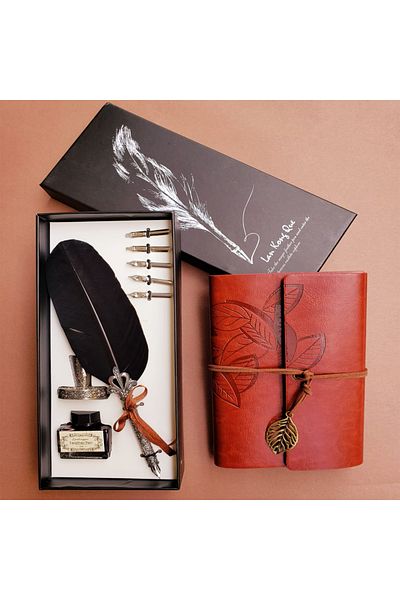 Skygo Leather Memory Book and Divit Ink Pen Set