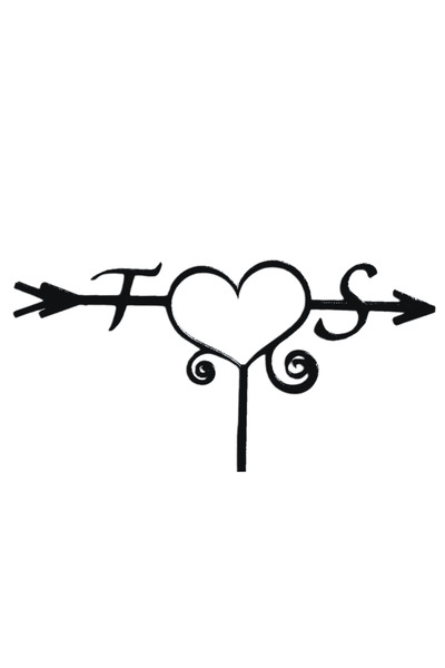 OEM Decoratiune topper tort, "INITIALE T SI S" unirea initialelor in iubire, ...