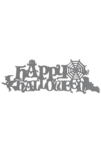 OEM Decoratiune "HAPPY HALOWEEN" witch, bat, pumpkin and spiderweb 19 x 7 cm ...