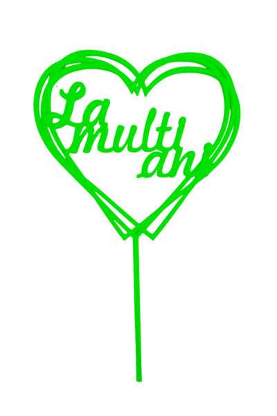 OEM Topper tort, "LA MULTI ANI", zi de nastere 17 x 10 cm verde