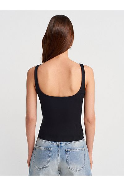 Dilvin 21057 Strappy Tank Top-Black