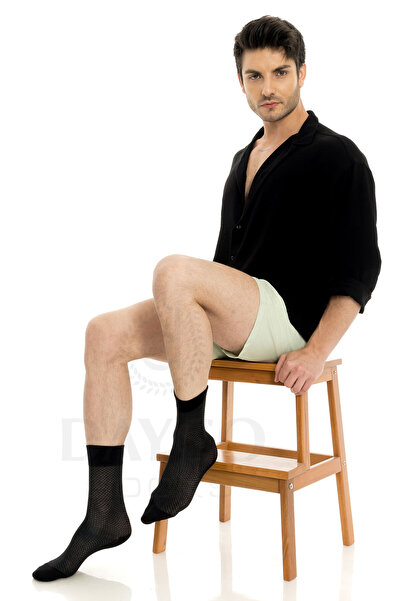 DAYCO Премиум безшевни летни мъжки бамбукови чорапи от 6 части жакардов комплект в кутия - 10269 - 41-44