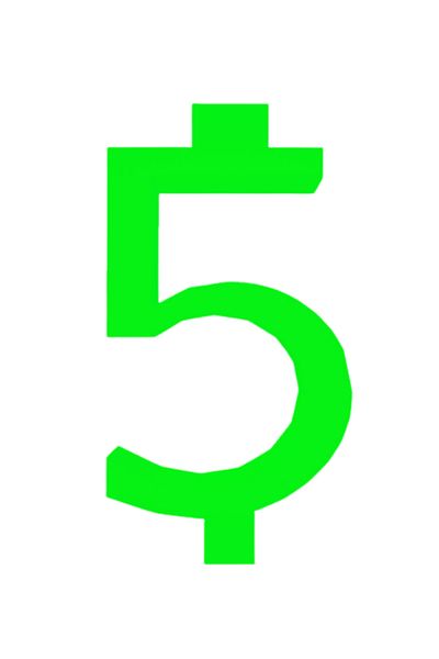OEM Candle holder cake topper, "5", birthday, 100 X 54 mm green