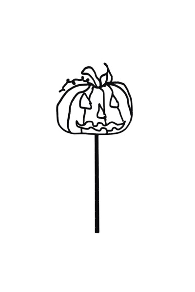 OEM Decoratiune "PUMPKIN" angry pumpkin, dovleacul furios 18 x 8,3 cm negru