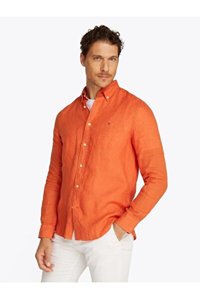 Tommy Hilfiger Men's Pigment Dyed Li Solid Rf Shirt Shirt