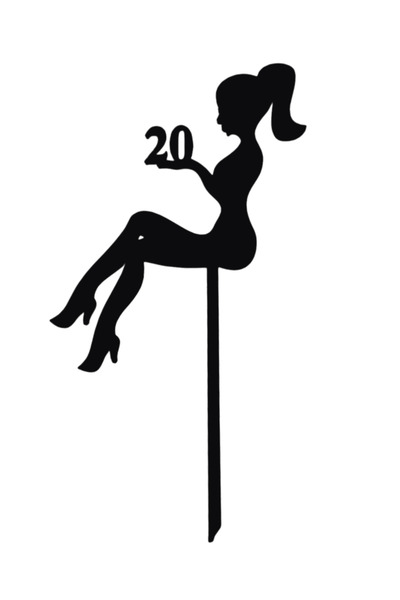 OEM Decoratiune tort, "LADY-20" topper shining lady, eleganta, zi de nastere ...