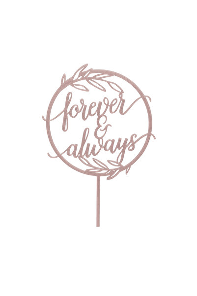 OEM Decoratiune topper tort, "FOREVER AND ALWAYS", 18 x 11 cm alb ivory
