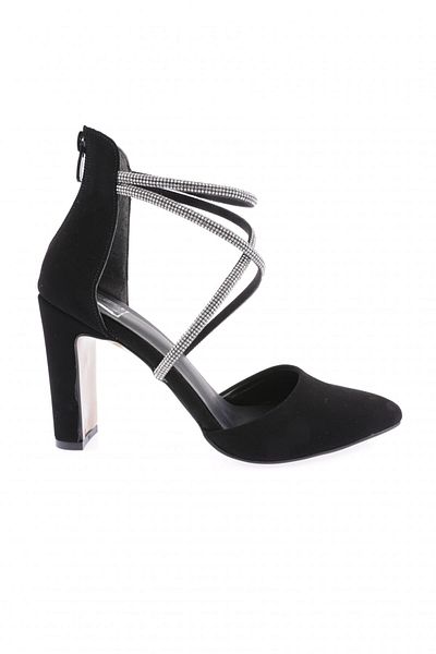 DGN Black Velvet 314-23y Women's Heeled Shoes