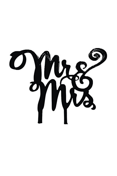 OEM Decoratiune topper, "Mr&Mrs", tort nunta 15,5 x 18 cm negru