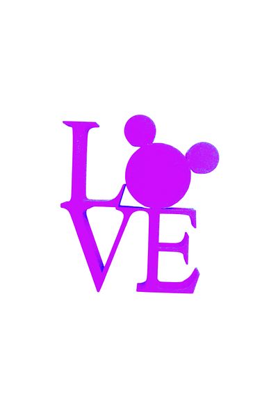 OEM Cake topper decoration, "LOVE", the magic of love Mickey Mouse model, 10 x 9 cm light purple