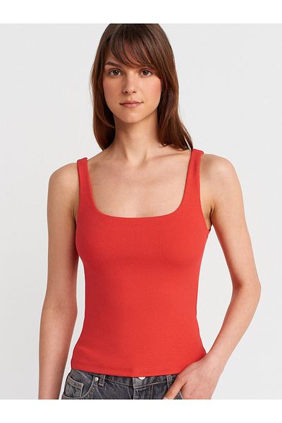 Dilvin 21057 Strappy Tank-Red