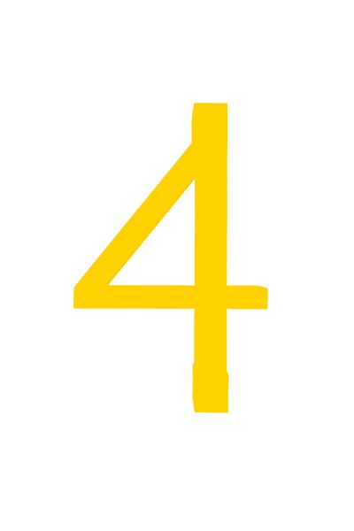 OEM Candle holder cake topper, "4", birthday, 100 X 63 mm yellow